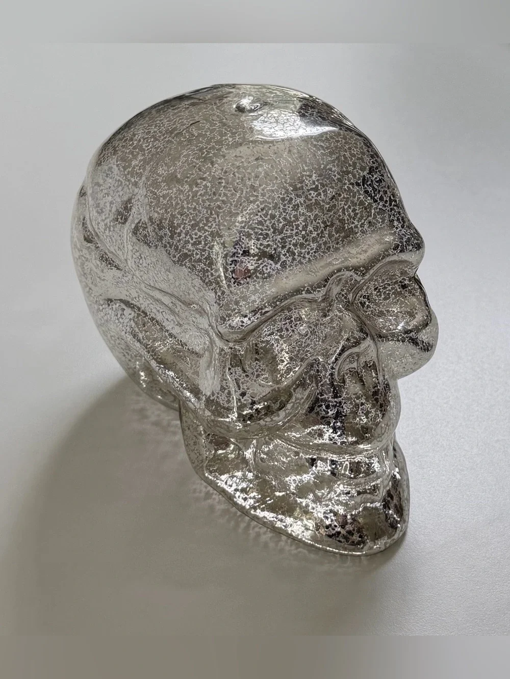 Rare POTTERY BARN Skull Halloween Mercury Glass Skeleton Tabletop Decor RETIRED